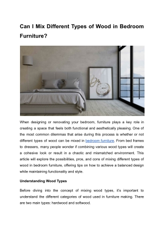 Can I Mix Different Types of Wood in Bedroom Furniture