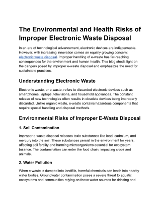 Electronic waste disposal