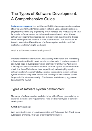 The Types of Software Development A Comprehensive Guide