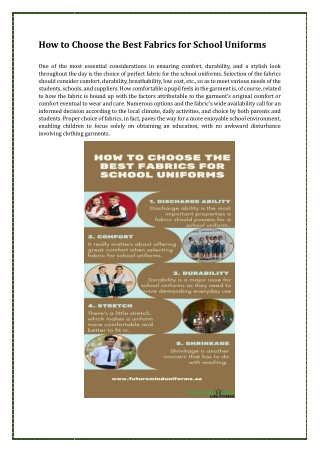 How to Select the Best Fabrics for School Uniforms