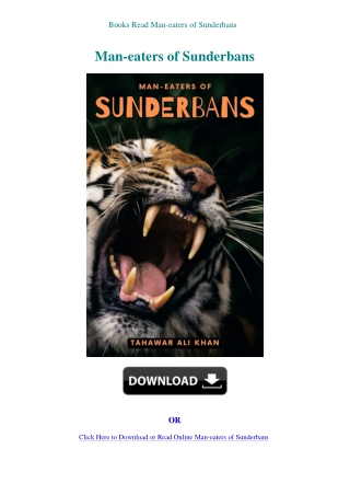 Books Read Man-eaters of Sunderbans