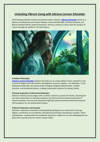 Unlocking Vibrant Living with Adriana Lerman Schneider