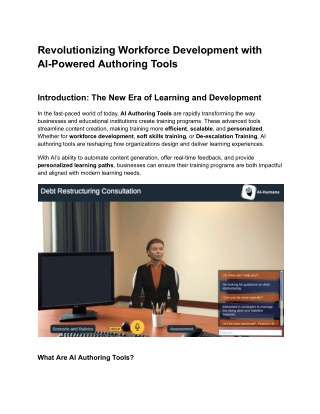 Revolutionizing Workforce Development with AI-Powered Authoring Tools