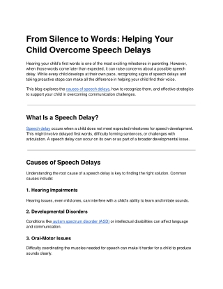 From Silence to Words_ Helping Your Child Overcome Speech Delays
