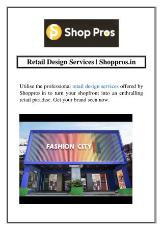Retail Design Services  Shoppros.in