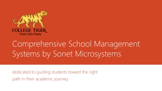 Comprehensive School Management Systems by Sonet Microsystems