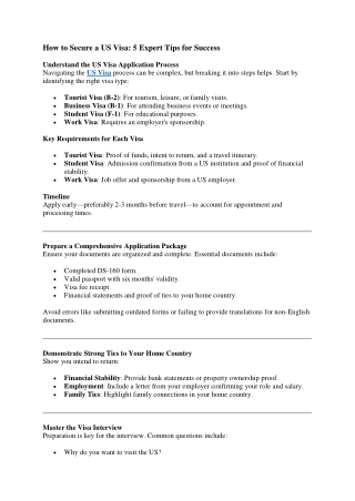 How to Secure a US Visa