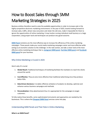 How to Boost Sales through SMM Marketing Strategies in 2025 - SmmPanel.co