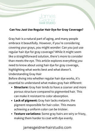 Can You Just Use Regular Hair Dye for Gray Coverage