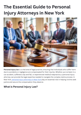The Essential Guide to Personal Injury Attorneys in New York