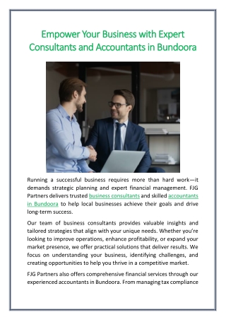 Empower Your Business with Expert Consultants and Accountants in Bundoora