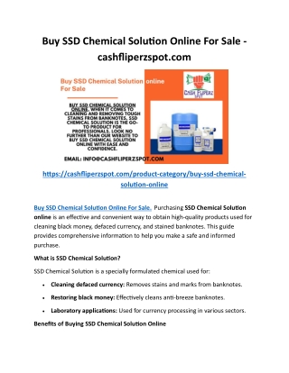 Buy SSD Chemical Solution Online For Sale - cashfliperzspot