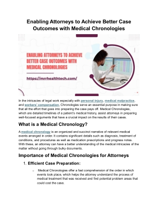 Enabling Attorneys to Achieve Better Case Outcomes with Medical Chronologies (1)