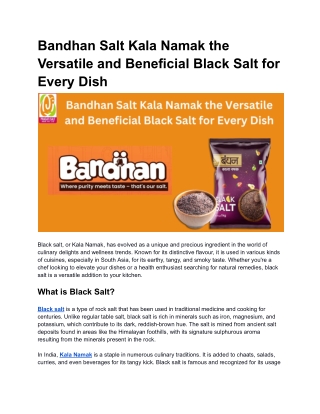 Bandhan Salt Kala Namak the Versatile and Beneficial Black Salt for Every Dish (1)