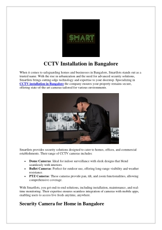 CCTV Installation in Bangalore