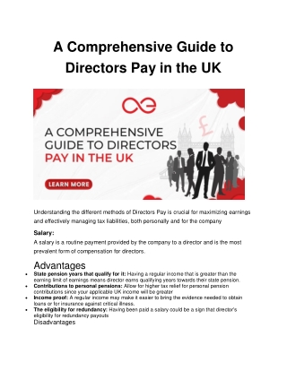 A Comprehensive Guide to Directors Pay in the UK
