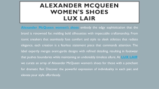 Alexander McQueen Women's Shoes - LUX LAIR