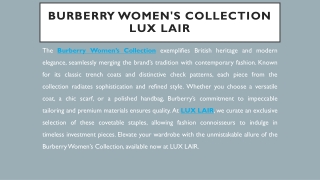Burberry Women's Collection - LUX LAIR