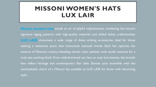 Missoni Women's Hats - LUX LAIR
