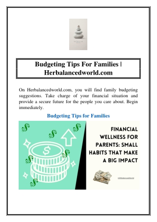 Budgeting Tips For Families