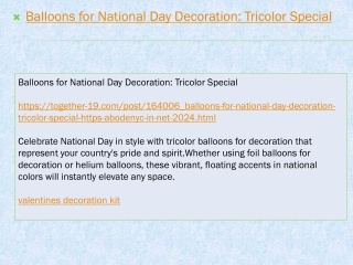 Balloons for National Day Decoration Tricolor Special