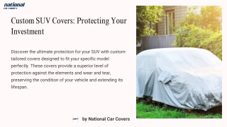 Custom SUV Covers Protecting Your Investment