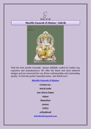 Marble Ganesh Ji Statue | Salvik