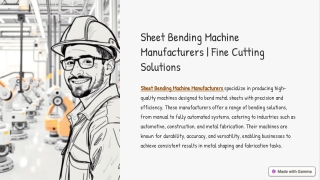 Sheet Bending Machine Manufacturers