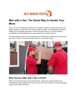 Man with a Van: The Smart Way to Handle Your Move