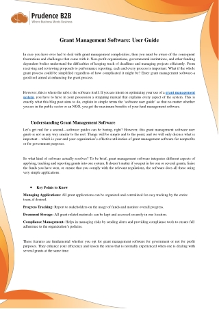 Grants Management Software: User Guide
