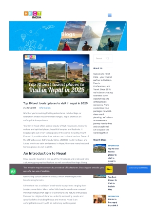 Top 10 best tourist places to visit in Nepal in 2025