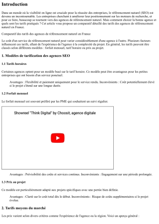 Comparatif des tarifs des agences de référencement naturel en France