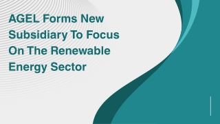 AGEL Forms New Subsidiary To Focus On The Renewable Energy Sector