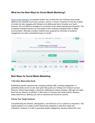 What are the best ways for Social Media marketing?