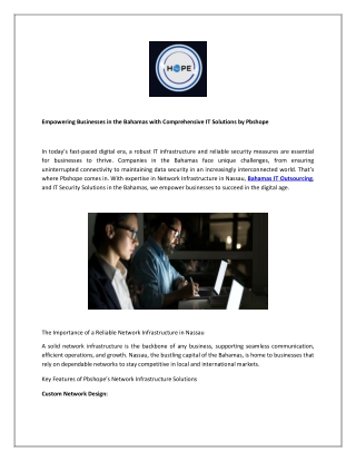 Empowering Businesses in the Bahamas with Comprehensive IT Solutions by Pbshope