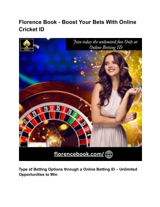 Florence Book - Boost Your Bets With Online Cricket ID