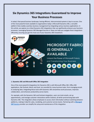 Six Dynamics 365 Integrations Guaranteed to Improve Your Business Processes