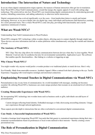 “Emphasizing Personal Touches in Digital Communications via Wood-NFCs”