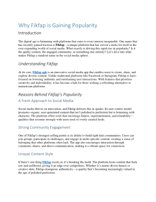 Why Fikfap is Gaining Popularity