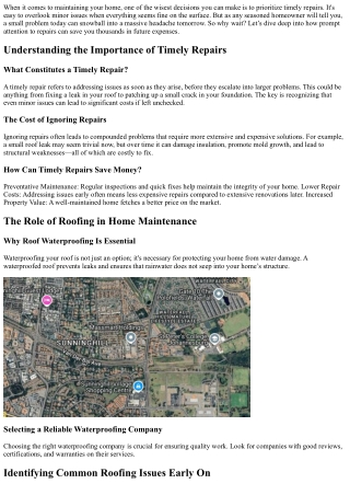 “Why Timely Repairs Can Save You Thousands on Future Costs”