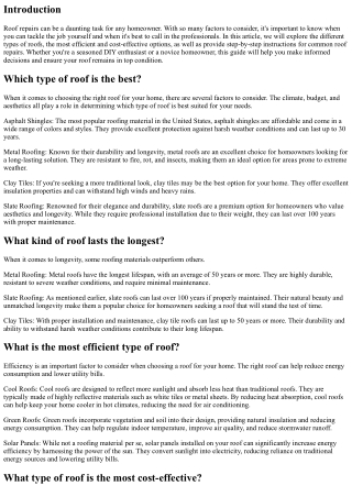 DIY Roof Repairs: When to Call in the Professionals