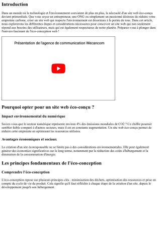 Guide pratique pour créer un site web éco-conçu