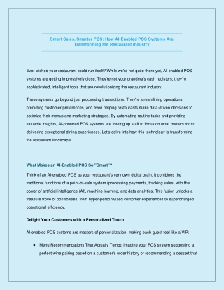 How AI-Enabled POS Systems Are Transforming the Restaurant Industry