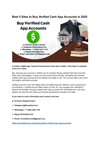 Best 5 Sites to Buy Verified Cash App Accounts in 2025