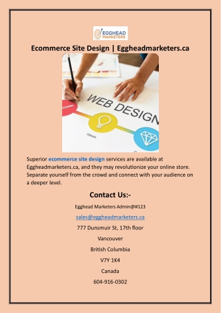 Ecommerce Site Design  Eggheadmarketers.ca
