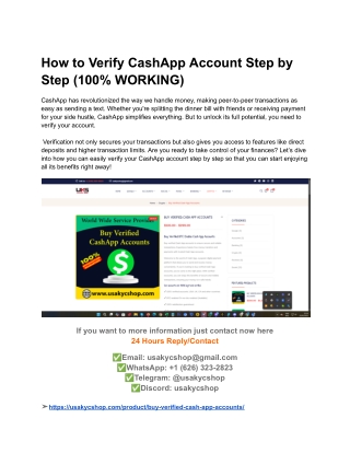 How to Verify CashApp Account Step by Step (100% WORKING)