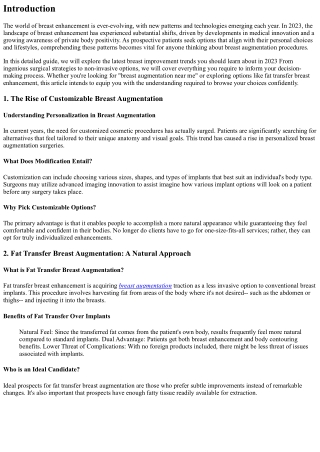 Breast Enhancement Trends You Ought To Learn about in 2023