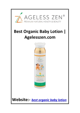 Best Organic Baby Lotion  Agelesszen.com