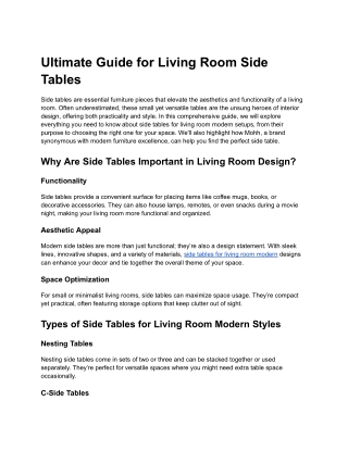 Ultimate Guide for Living Room Side Tables