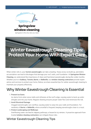 Winter Eavestrough Cleaning Tips Protect Your Home with Expert Care